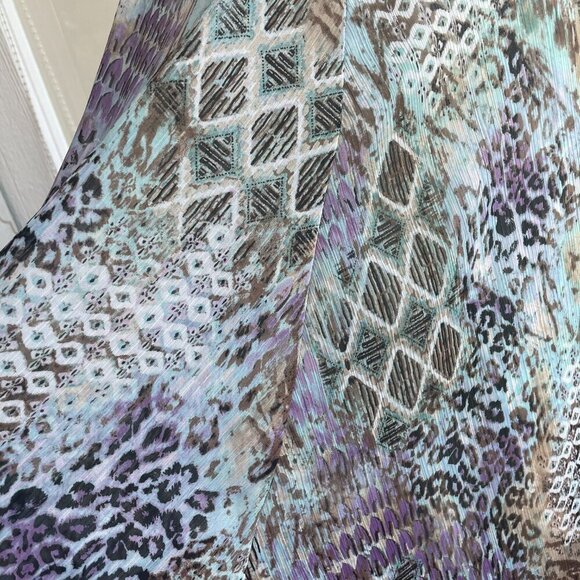 Dressbarn multicolored Midi Assymetrical Sleeveless Dress, Size 14 - Picture 8 of 11